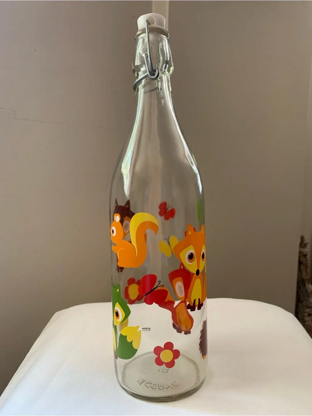 🦊Cerve Italy Glass Bottle Swing Top Woodland Creatures Fox Squirrel Retro Decor - Picture 4 of 11